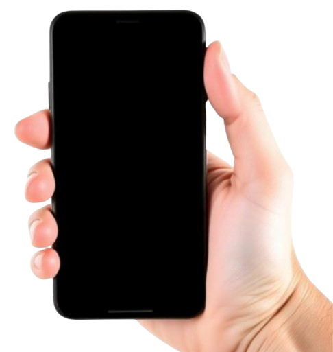 Mão segurando o celular